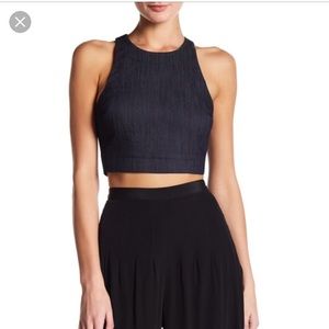 Denim Zipper Lipton Crop Top